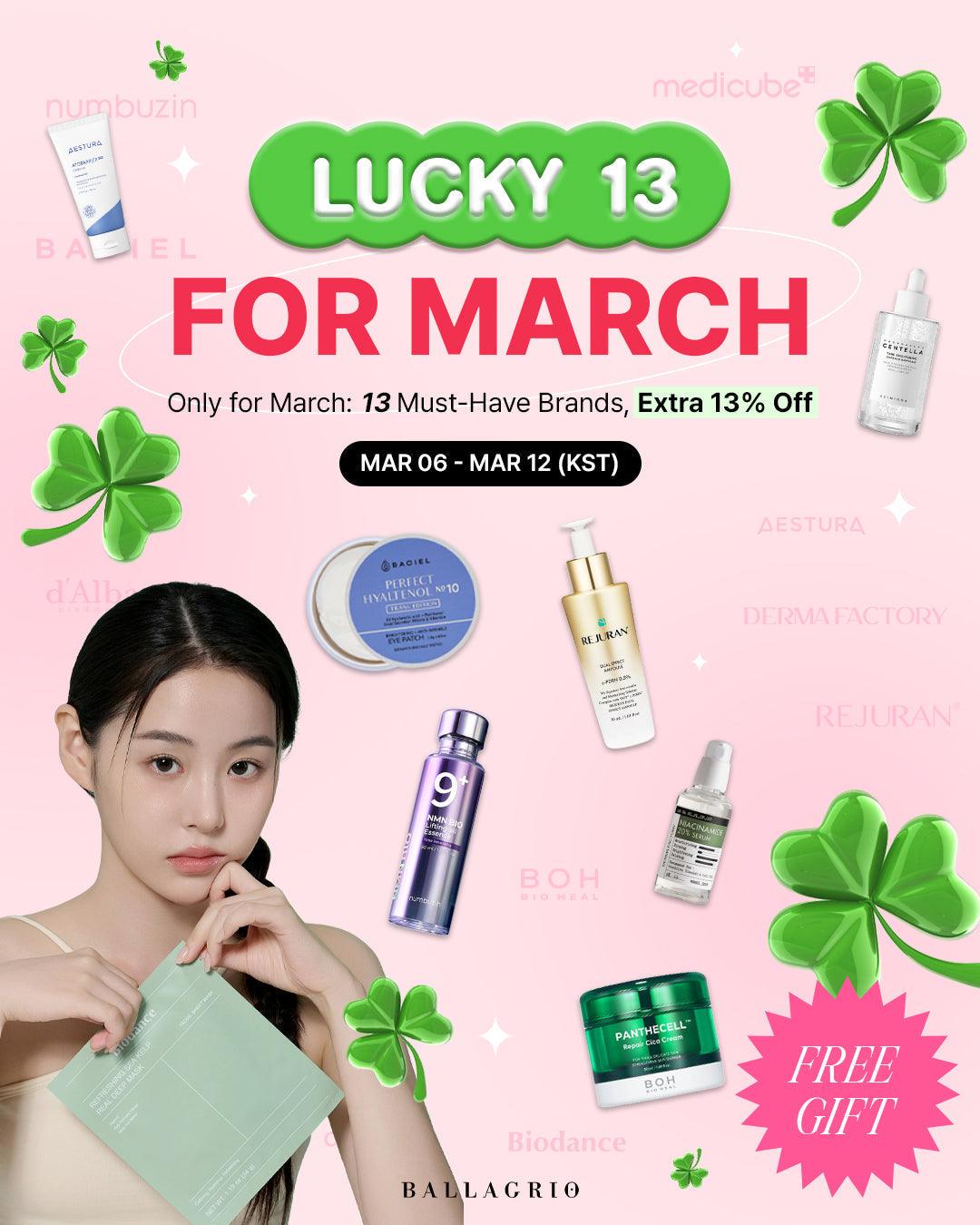 PROMOTION | 🍀 LUCKY 13 FOR MARCH: Exclusive K-Beauty Deals! - Ballagrio