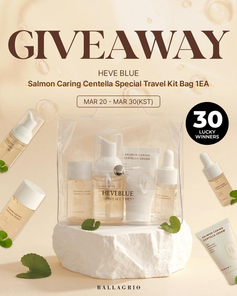 GIVEAWAY | [HEVE BLUE] Salmon Caring Centella Special Travel Kit Bag 1EA (3/20~3/30)