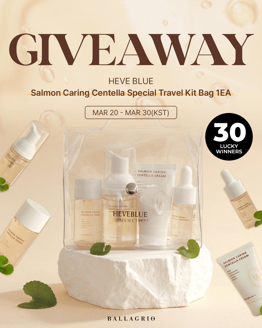 GIVEAWAY | [HEVE BLUE] Salmon Caring Centella Special Travel Kit Bag 1EA (3/20~3/30) - Ballagrio