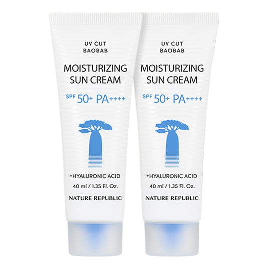 [Nature Republic] UV Cut Baobab Moisturizing Sun Cream Set SPF 50+ PA++++ 40ml*2EA