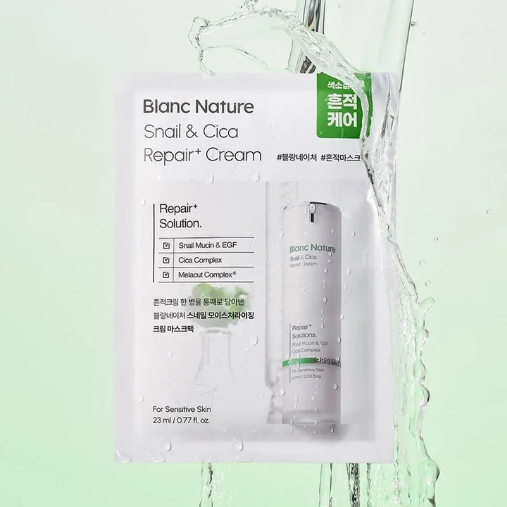 Snail & Cica Repair Mask Pack 10-Piece Set | Blanc Nature – Ballagrio Blanc Nature Snail & Cica Repair Cream